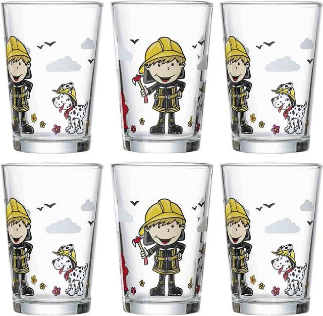 Ritzenhoff Kindergläser Feuerwehrmann Bernie, 6er Set, transparent, 205 ml - Bild 1