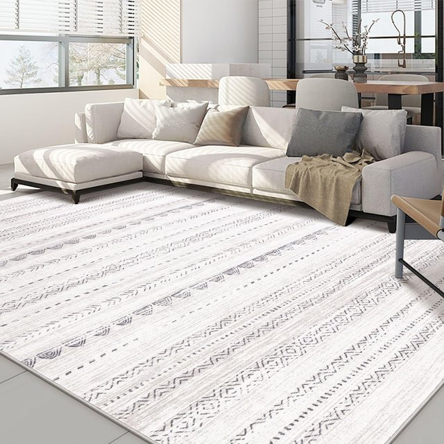 VIKAMA Boho Teppich in Pink und Weiß, maschinenwaschbar, abstraktes Design, B: 120 cm, T: 80 cm - Bild 1