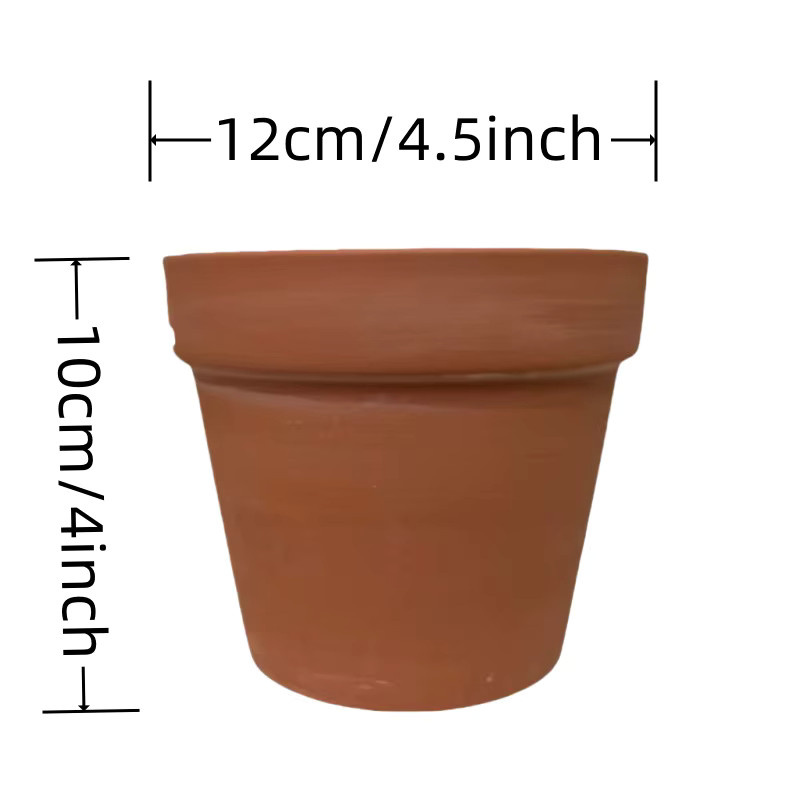 4 Stück Terrakotta Blumentöpfe aus Keramik in Braun und Rot mit selbstbewässernden Spikes für Garten und Innenpflanzen, Durchmesser: 11,43 cm - Bild 2