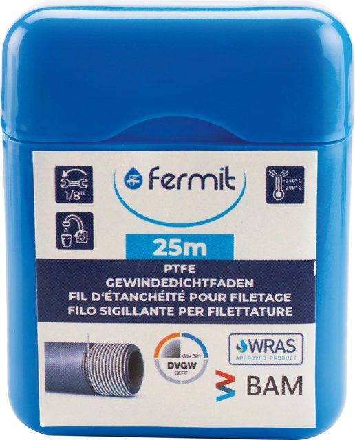Fermit Gewindedichtfaden PTFE in Blau, 25 m - Bild 1