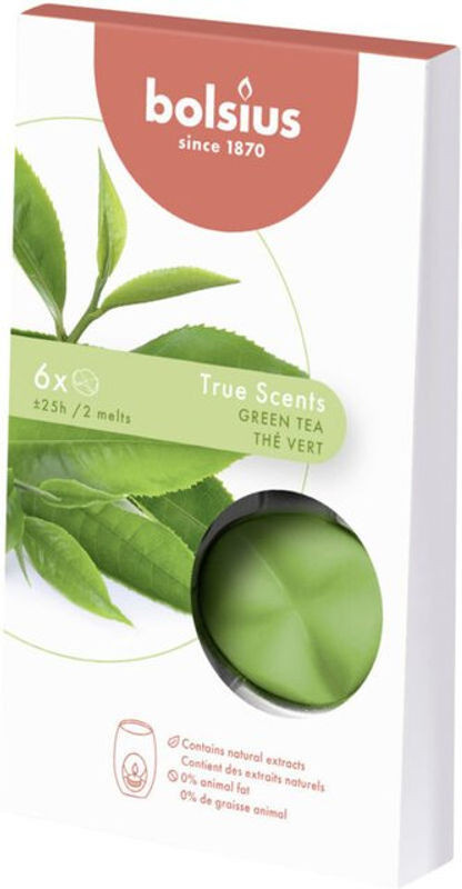 Bolsius True Scents Wax Melts Grüner Tee 6er Pack in Grün und Weiß - Bild 1