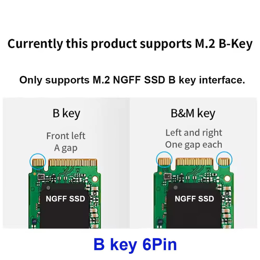 OULLX M.2 NGFF Dual SSD B+M Key zu 2,5 Zoll SATA 3.0 Adapterkarte mit Gehäuse in Schwarz (NVMe M Key nicht unterstützt) - Bild 2