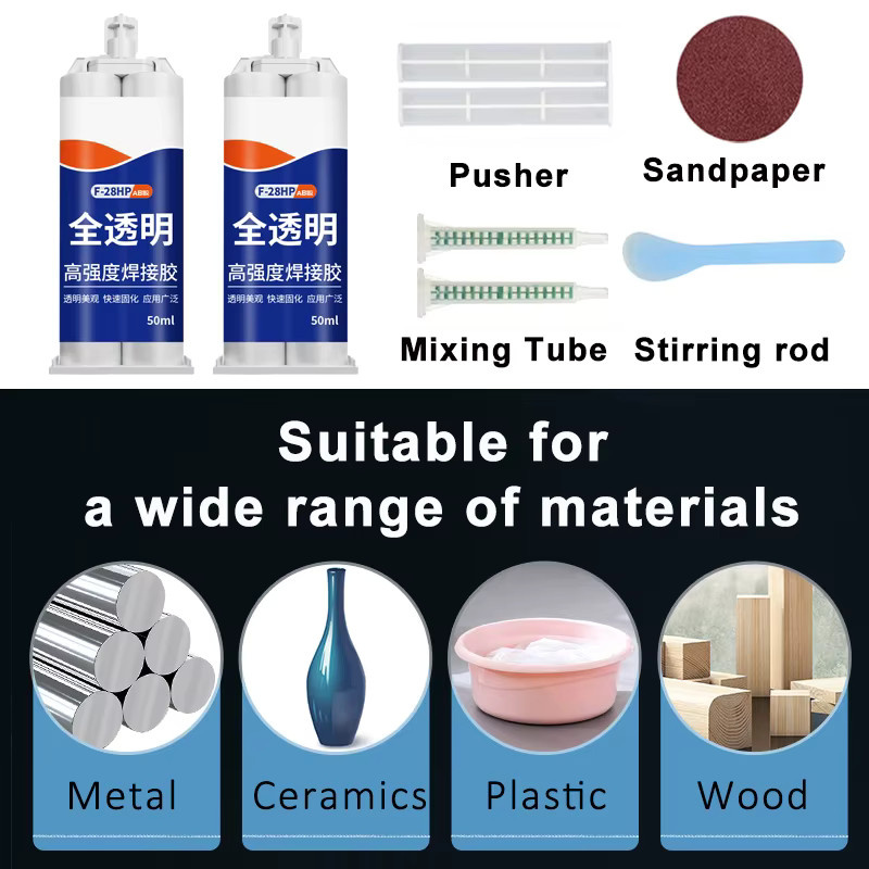 Transparenter AB-Kleber als superstarker Epoxy-Reparaturkleber für Metall, Kunststoff, Holz und Glas, 50 ml - Bild 6