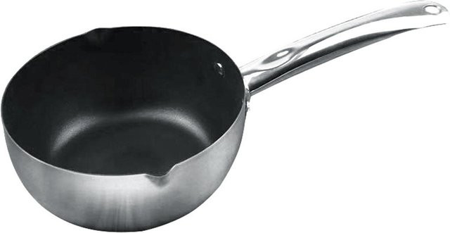 CosyHome Edelstahl Antihaft Stielkasserolle Saucenpfanne mit Ausgießer, Schwarz, Durchmesser: 18 cm, Volumen: 3 l - Bild 1