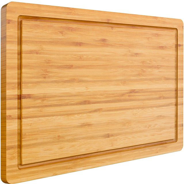 Blumtal Schneidebrett aus Bambus XXL mit Saftrille, Braun, B/T/H: 45 x 30 x 2 cm - Bild 1
