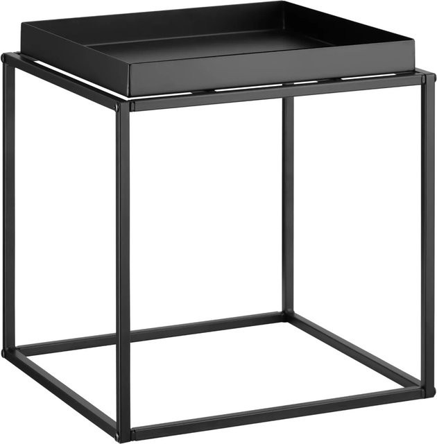 Tectake Beistelltisch Cambridge aus Metall in Schwarz mit Ablage in Tablettform, B/T/H: 40 x 40 x 44 cm - Bild 1