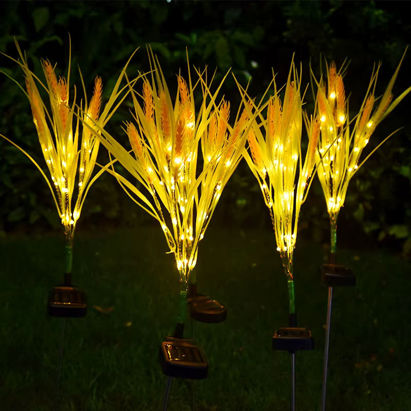 2er-Set Solar LED Weizenohr Lampen wetterfest für die Garten- und Hofdekoration - Bild 4