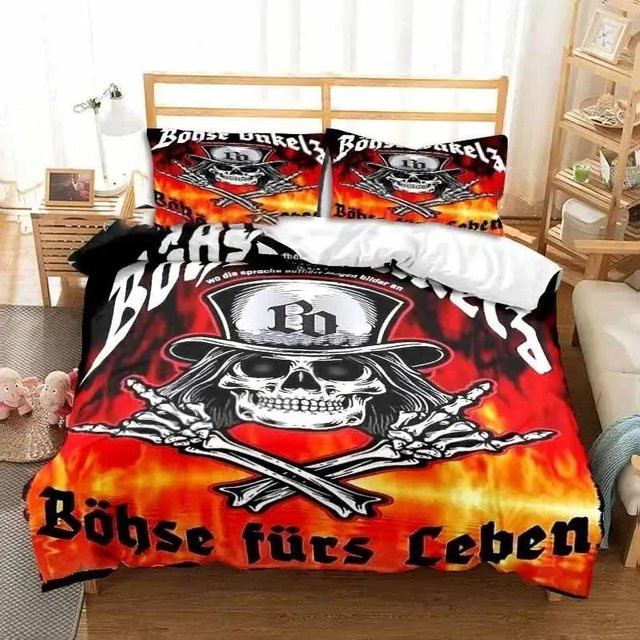 Böhse Onkelz 3-teiliges Bettwäsche-Set aus Mikrofaser in Schwarz, Breite: 140 cm, Höhe: 210 cm - Bild 1
