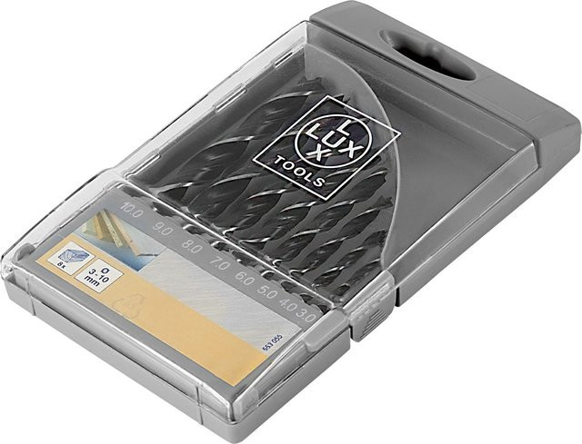 LUX-TOOLS Holzbohrer-Set aus Stahl, 8-teilig, Farbe Silber, Durchmesser 3 mm bis 10 mm - Bild 1