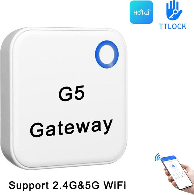 BADODOSECURITY G5 WiFi Gateway für TTLock oder TTHotel App, Dual-Band 2,4G und 5G WiFi, Weiß - Bild 1
