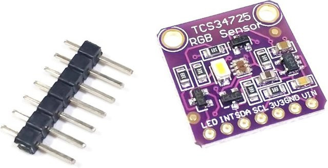 RGB-Farbsensor TCS34725 mit IR-Filter und weißer LED für Arduino Uno R3 in Weiß und Violett - Bild 1