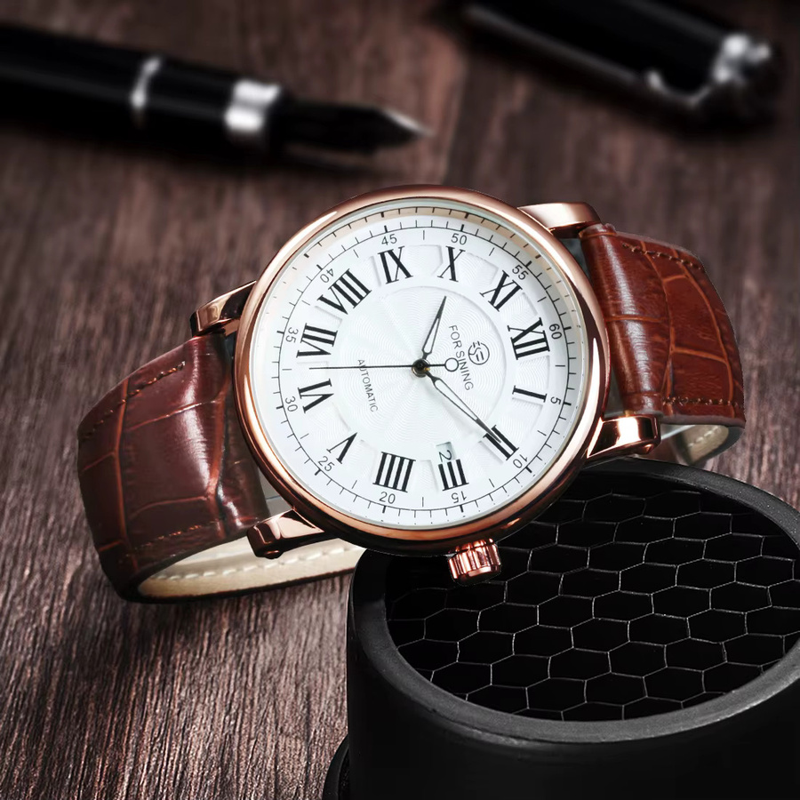 Forsining Armbanduhr Automatik, Leder, Datum, Herren - Bild 2