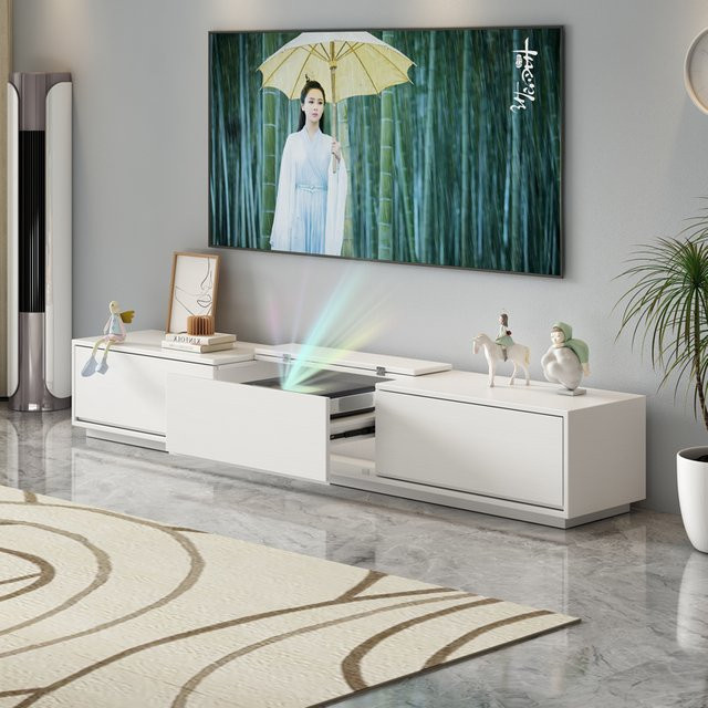 Hisense Fengmi Laser-TV-Schrank und Couchtisch-Kombination in Weiß, modern und schlicht aus MDF - Bild 1