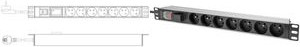 Digitus DN-95407-FR 19 Zoll Netzwerkschrank-Steckdosenleiste 1 HE mit 7 Anschlüssen in Schwarz und Silber - Bild 2
