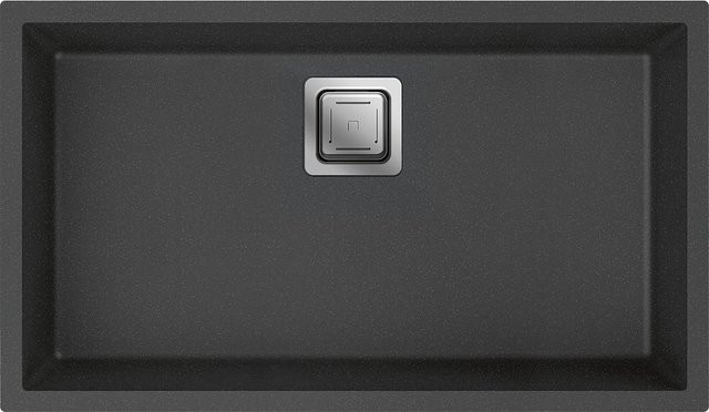 Miló Einbauspüle Qubo aus Granitverbundstoff in Graphite, Breite: 76 cm - Bild 1