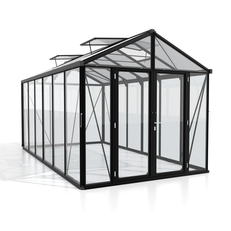 Vitavia Gewächshaus Zeus Comfort 11900 Schwarz mit 11,9 m² Fläche, Aluminiumrahmen und Sicherheitsglas - Bild 3