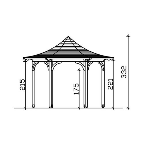 Skan Holz Pavillon Versailles aus Leimholz in Grau mit Zeltdach B/H/T: 418 x 332 x 360 cm - Bild 4