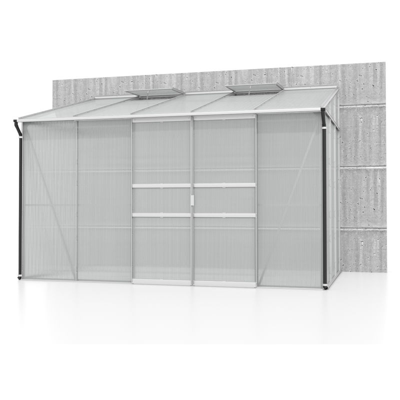 Vitavia Anlehn-Gewächshaus Ida 6500 aus aluminium eloxiert mit 4 mm HKP und 6,5 m² Fläche - Bild 2