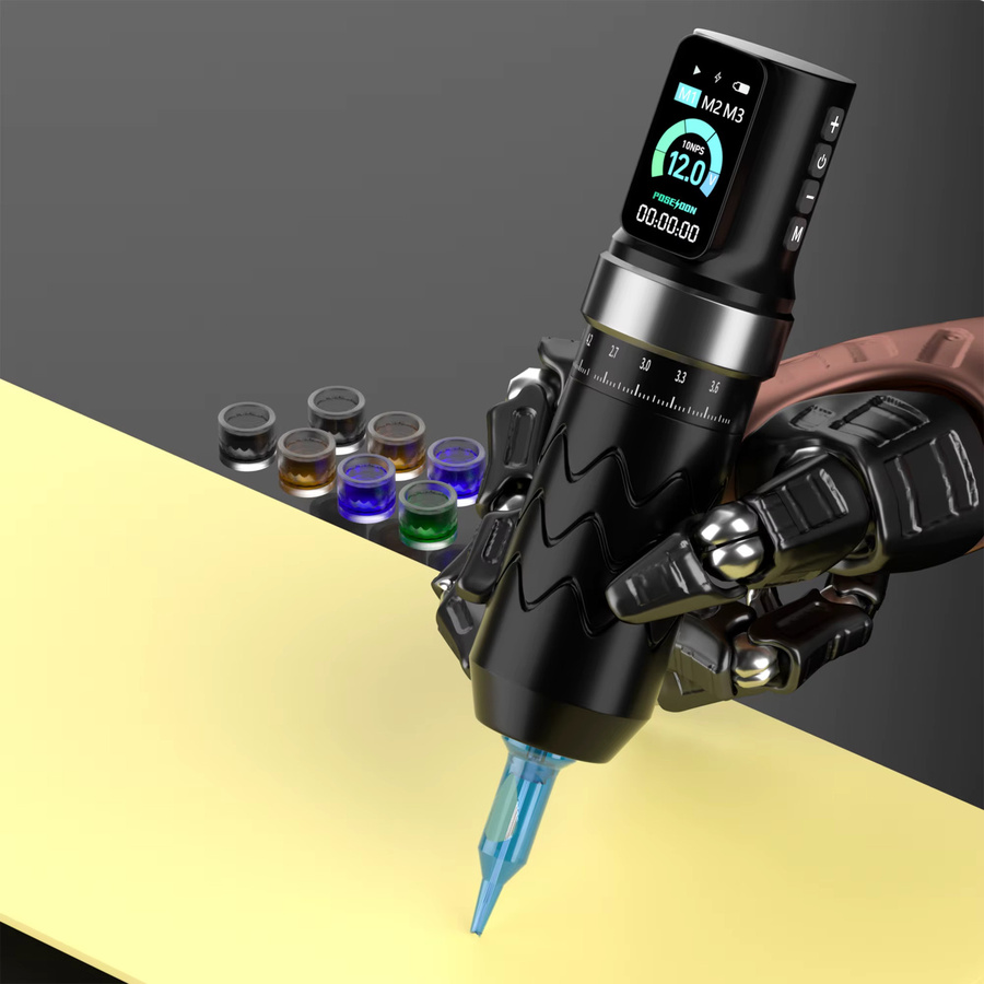 POSEIDON Tattoo Kit, Tattoo Stift, Tattoo Maschine, Netzteil, Tattoo Gun - Bild 4