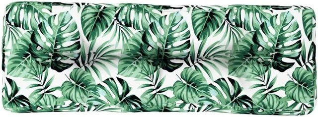 vidaXL Palettenkissen mit Blattmuster in Grün, B/T/H: 120 x 40 x 12 cm, aus wasserabweisendem und UV-beständigem Polyester - Bild 1