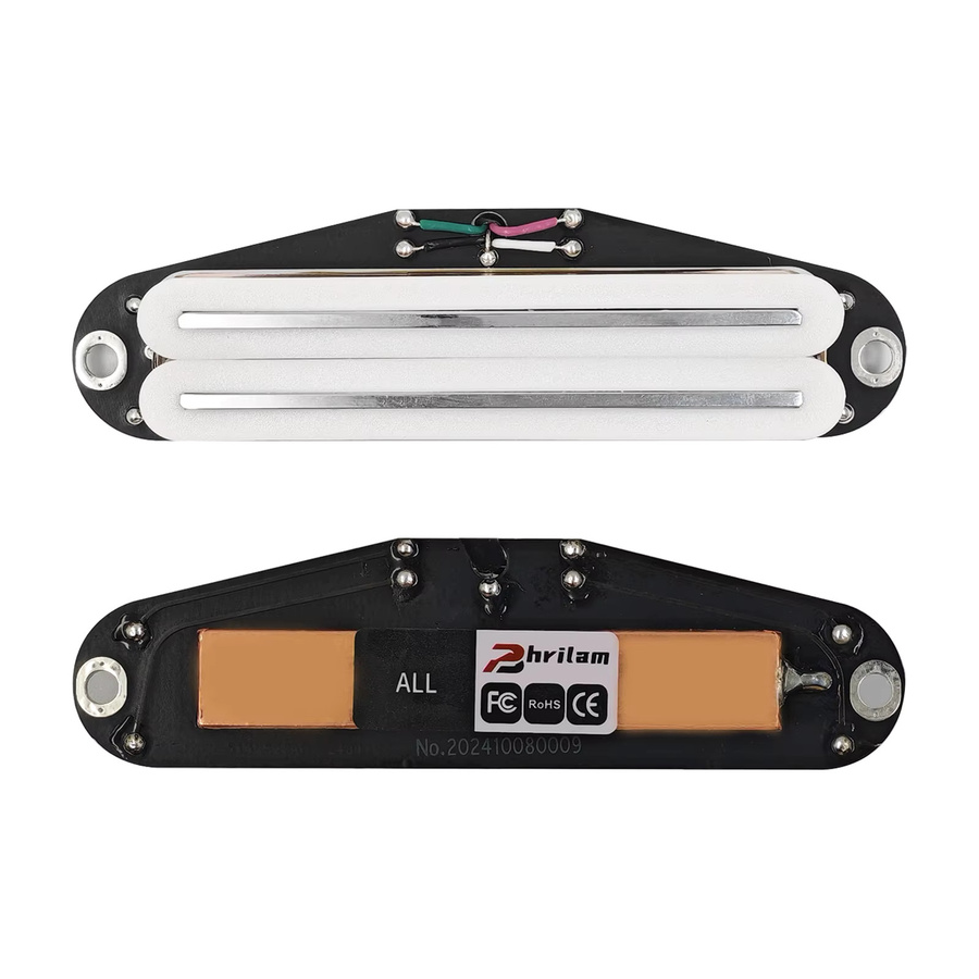 Phrilam Pro ST Dual Single Coil Size Mini Humbucker Pickup für Strat Style E-Gitarre in Schwarz mit 6.1k/9.0k/13k Optionen - Bild 2