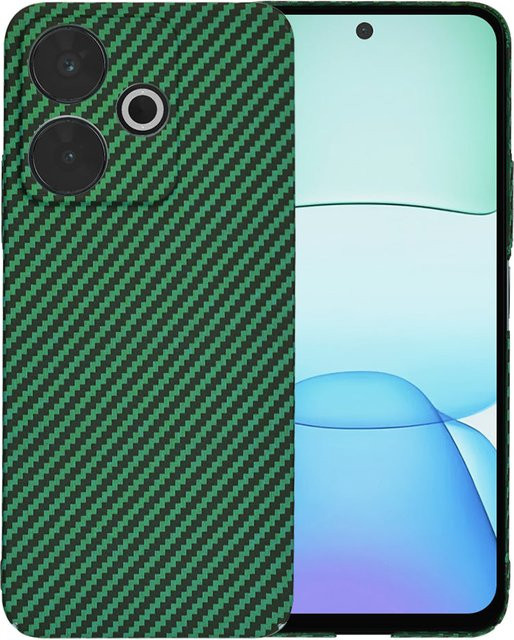 Techsuit Carbonite FiberShell Schutzhülle für Xiaomi Poco M6 4G und Redmi 13 in Grün - Bild 1