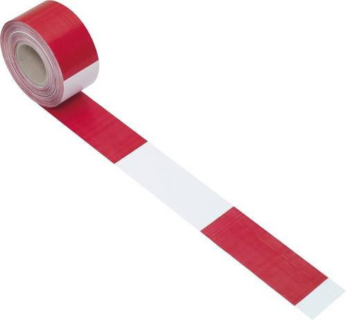KS Tools Folien-Absperrband rot/weiss schraffiert - Bild 1