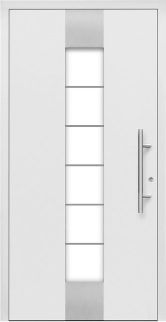 Splendoor Moderno Aluminium-Haustür mit Glaseinsatz, Weiß, Anschlag Rechts, B: 110 cm, H: 210 cm - Bild 1