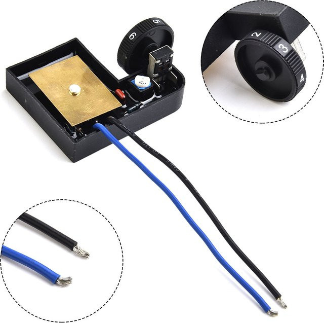Einstellbarer Drehzahlregler Schalter in Schwarz passend für 180 und 230 Polier Maschinen von VIBRATITE als Elektro Werkzeug Zubehör - Bild 1