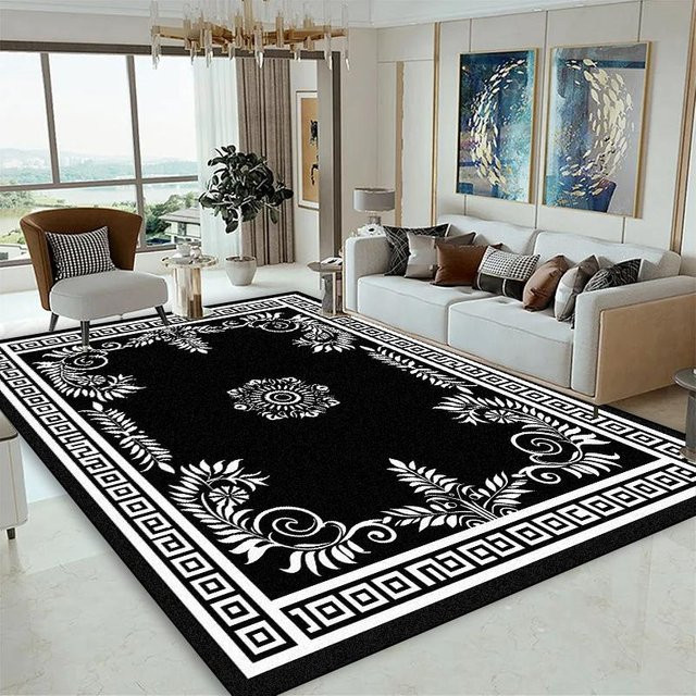 Karpetti Moderner Teppich in Schwarz mit Streifen, Rutschfest und Waschbar, B/T: 200 x 300 cm - Bild 1