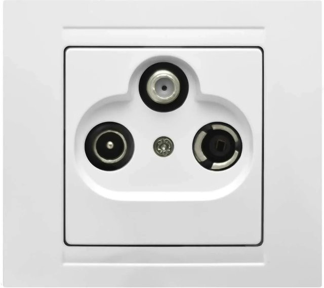 Günsan Moderna Multimedia Sat TV Radio Durchgangsdose in Weiß - Bild 1