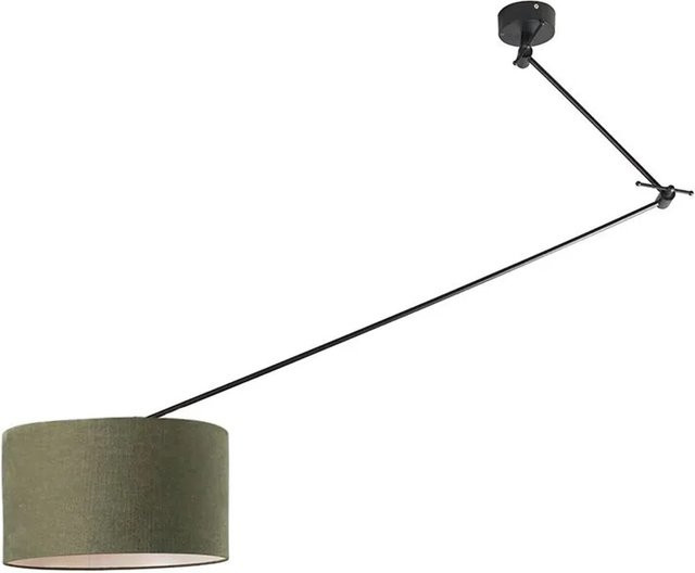 QAZQA Hängelampe Blitz I modern, verstellbar, Schwarz und Blattgrün, Durchmesser: 35 cm - Bild 1