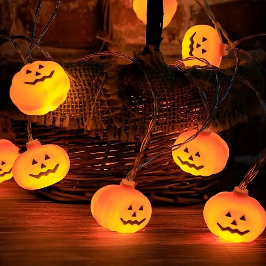 Peach Forest LED 3D Kürbis Lichterkette für Halloween Dekoration Batteriebetrieben - Bild 5
