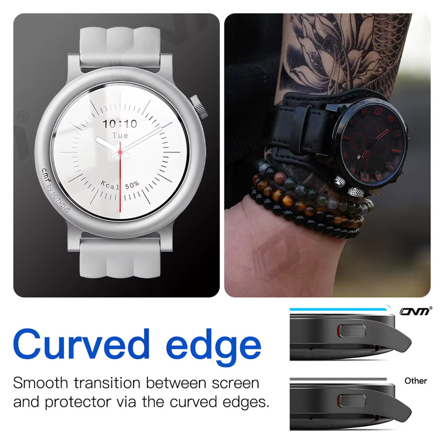 ONM Displayschutzfolie aus gehärtetem Glas mit 9H Härte für CMF Watch 3 Pro, transparent - Bild 3