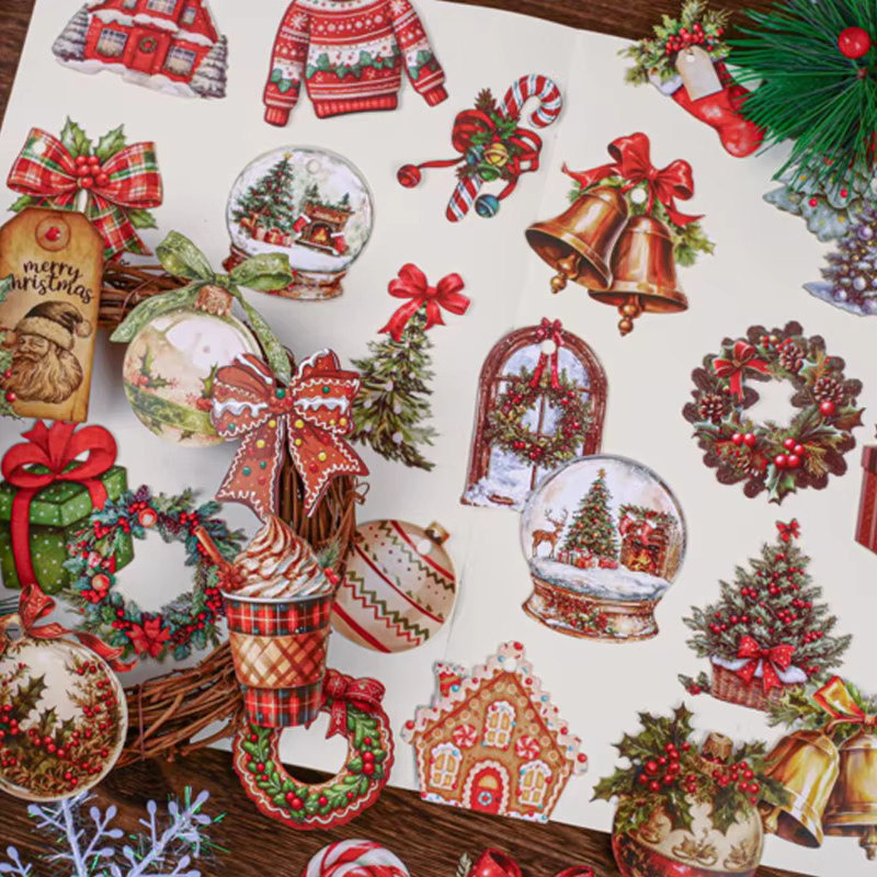 3 Packungen Winter-Weihnachtsthema-Aufkleber mit 60 Blatt für DIY Scrapbook, Planer und Tagebuch in Multicolour - Bild 2