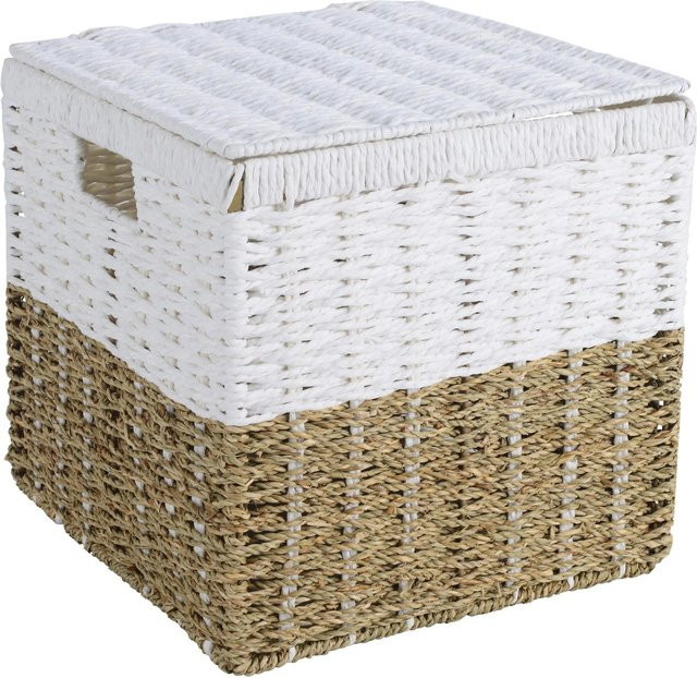 Mömax Korb Lena in Naturfarben und Weiß aus Metall B/T/H: 30 x 30 x 30 cm - Bild 1