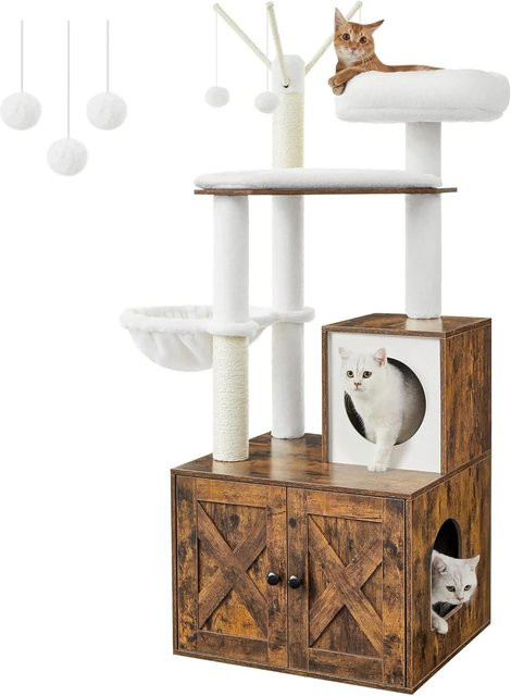 Feandrea Kratzbaum mit Katzenklo-Schrank in Braun, Höhe: 151 cm - Bild 1