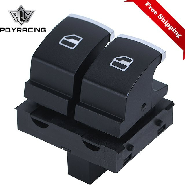 PQY Fensterheberschalter Knopf in Schwarz für VW EOS, Golf MK5, MK6 GTI, Scirocco, Tiguan und Polo 5 - Bild 1