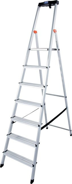 Krause Stufenstehleiter MONTO Safety aus Aluminium in Silber mit 7 Stufen - Bild 1