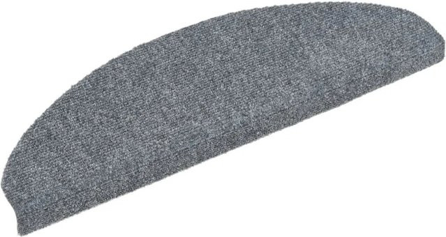 vidaXL Selbstklebende Treppenmatten aus Polyester, 10 Stück, Hellgrau, B/H/T: 65 x 21 x 4 cm - Bild 1