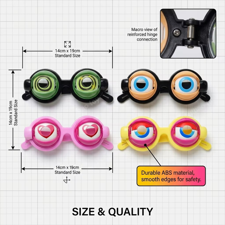 soulbao Scherzbrillen mit großen Augen, Unisex, Bunt / Mehrfarbig - Bild 5
