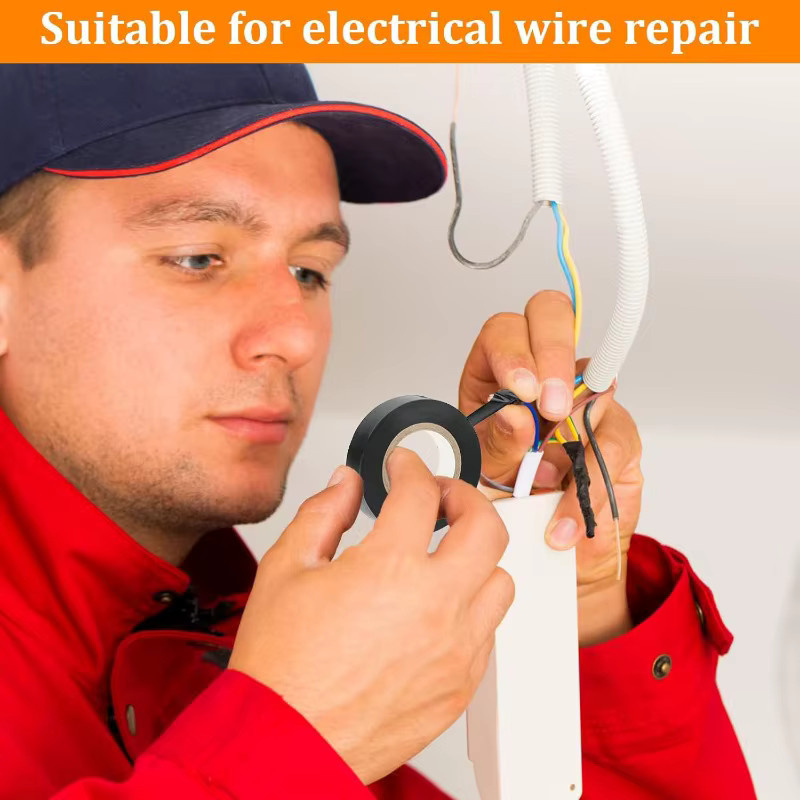 Hitzebeständiges Isolierband aus schwarzem PVC in Industriequalität für Kabel- und Drahtschutz, 15 m - Bild 4