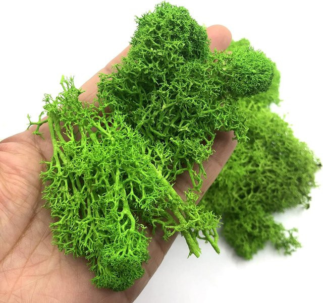 Uflower Künstliche Grünpflanzen Moosgras in Grün und A-White, 200 g für DIY-Handwerk und Heimdekoration - Bild 1