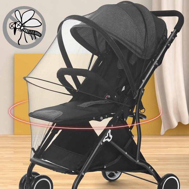 Bebies Moskitonetz für Sommer Baby und Kinderwagen als universelle Mesh-Abdeckung mit Reißverschluss zum Insektenschutz in Schwarz oder Weiß - Bild 1