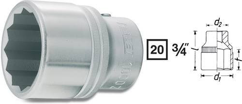 Hazet Doppel-6-Kant-Steckschlüssel-Einsatz 1000AZ 1 1/2 Zoll mit 3/4 Zoll Vierkant, Silber - Bild 1