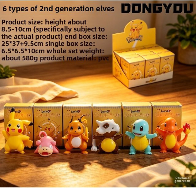 Bandai Pokémon Blind Box Figuren, 6-teiliges Set, PVC-Modell - Bild 1
