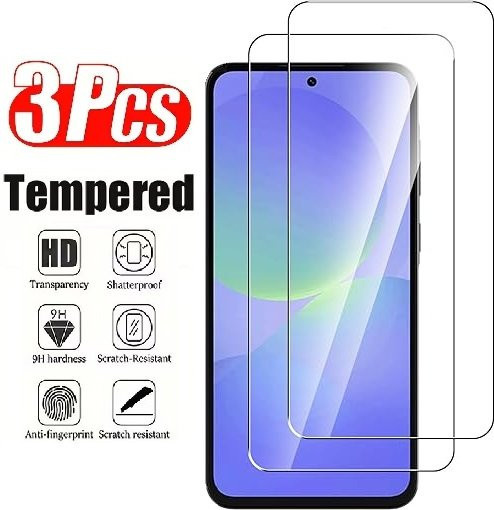 3 Stück Panzerglas Displayschutzfolie für Samsung Galaxy A05, A05s, A06, A07, A17 5G/4G, A24, A25, A26, A34, A54 in Transparent - Bild 1