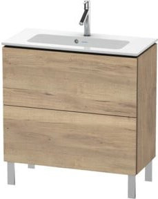 Duravit L-Cube Compact Waschtischunterschrank mit 2 Auszügen, Farbe Braun, Ei Marmor Matt, stehend, B: 82 cm, T: 39,1 cm, H: 70,4 cm - Bild 1
