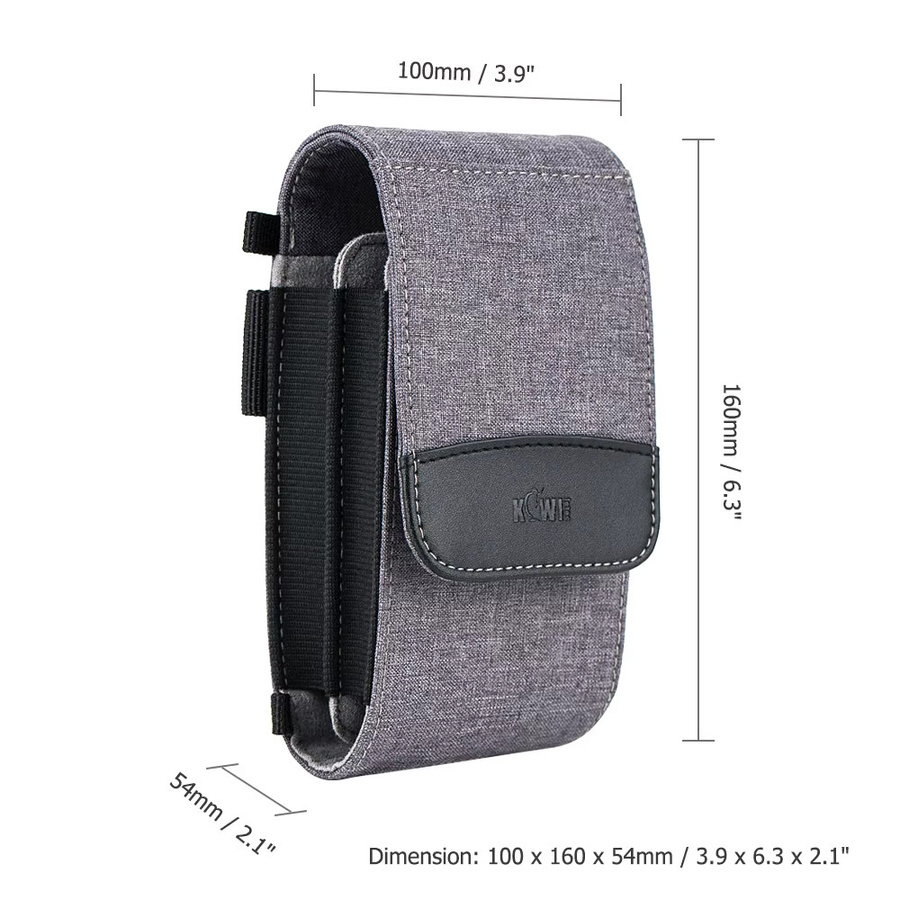 KIWIFOTOS Dual-Layer Smartphone-Tasche mit Schultergurt und Kartenfach für iPhone 15 14 13 in Grau - Bild 5