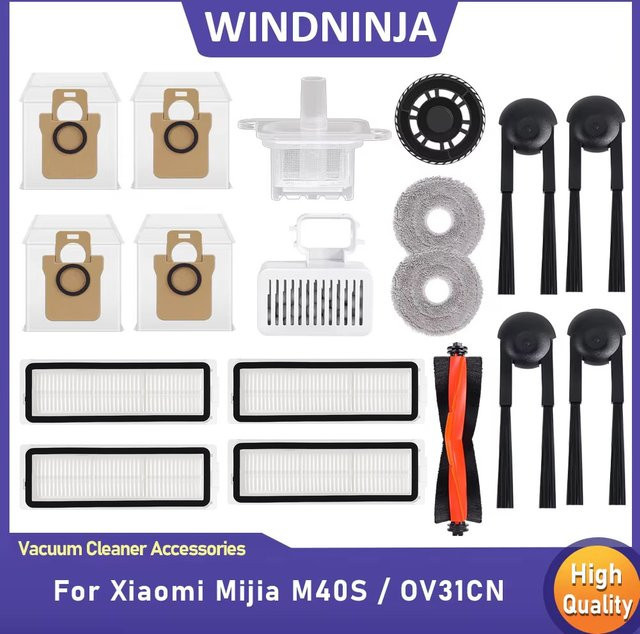 Xiaomi Mijia M40S/OV31CN Zubehör-Set mit Seitenbürsten, Filtern, Staubbeuteln, Wischtüchern, Halterung und Sterilisationsmodul - Bild 1